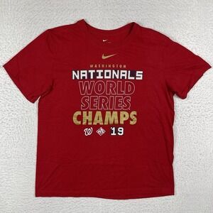 Washington Nationals Shirt Mens Large Nike Tee MLB Nats 2019 World Series Champs